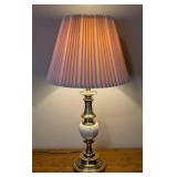 ML - Stiffel Table Lamp, Brass & White Ceramic