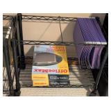 ML - Rolling File Carts (Lot of 2) - Black Wire Carts, Purple Folders, OfficeMax & Paper