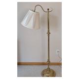 ML - Ethan Allen Floor Lamp - 55-Inch Tall Brass Finish with Pleated White Shade