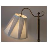 ML - Ethan Allen Floor Lamp - 55-Inch Tall Brass Finish with Pleated White Shade