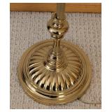 ML - Ethan Allen Floor Lamp - 55-Inch Tall Brass Finish with Pleated White Shade