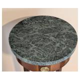 Bombay Wood Pedestal Stand with Green Marble Top