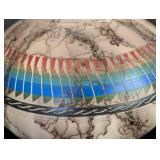 ML - Vintage Navajo Pottery Etched Horsehair Vase, Signed