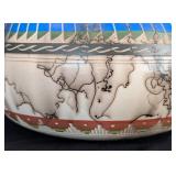 ML - Vintage Navajo Pottery Etched Horsehair Vase, Signed