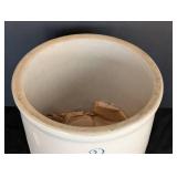 ML - Vintage Red Wing 3-Gallon Stoneware Crock with Wing Graphic, Union Stoneware Stamp