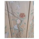 LB - 4-Panel Folding Privacy Screen - Floral Bird Design, Damaged Paper