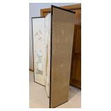 LB - 4-Panel Folding Privacy Screen - Floral Bird Design, Damaged Paper