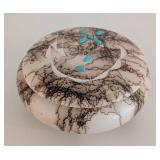 LLR - Shirley Smith Navajo Horse Hair Pottery Round Lidded Box