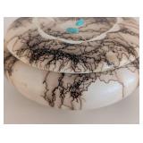 LLR - Shirley Smith Navajo Horse Hair Pottery Round Lidded Box