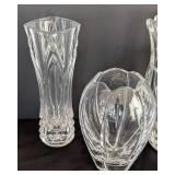 ML - Crystal Vases - Assorted Clear Cut Glass (Lot of 5)