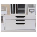 LS - Assorted White Office Organizers with Drawers, File Trays & Mesh Letter Trays -