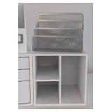 LS - Assorted White Office Organizers with Drawers, File Trays & Mesh Letter Trays -
