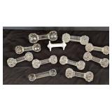 ML - Vintage Crystal & Milk Glass Knife Rests - 9-Piece Set