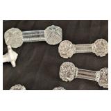 ML - Vintage Crystal & Milk Glass Knife Rests - 9-Piece Set
