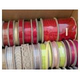 LS - Assorted Craft Ribbon Lot - Satin, Grosgrain, Lace & Metallic Rolls (Various Widths)