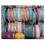 LS - Assorted Craft Ribbon Lot - Satin, Grosgrain, Lace & Metallic Rolls (Various Widths)