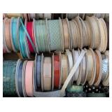 LS - Assorted Craft Ribbon Lot - Satin, Grosgrain, Lace & Metallic Rolls (Various Widths)