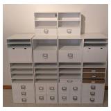 LLR - White Stackable Office Storage Cubes - 4-Column Modular