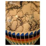 LLR - Pair of Horsehair Pottery - Multicolor Stripe Band, Signed