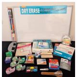 LS - MessageStore Magnetic Dry Erase Board 24 x 36 in with Office Supplies Lot