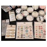 LS - Stella Rose Scrapbooking Embellishments & Stickers Lot - Assorted Brads, Dots, & Frames