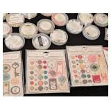 LS - Stella Rose Scrapbooking Embellishments & Stickers Lot - Assorted Brads, Dots, & Frames