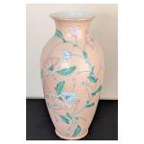 ML - Toyo Porcelain Vase - Pink Floral Vine, 15 in H x 5 in Dia