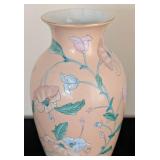 ML - Toyo Porcelain Vase - Pink Floral Vine, 15 in H x 5 in Dia