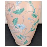 ML - Toyo Porcelain Vase - Pink Floral Vine, 15 in H x 5 in Dia