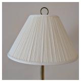ML - Brass Floor Lamp - 60 in H, 10 in Base Dia, Pleated Shade