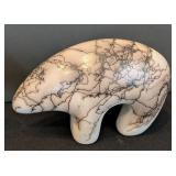 Set of Five Horsehair Pottery Bear Figurines, signed