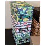 ML - Storage Boxes - Tropical Pineapple & Floral Patterns, 7-Piece Set