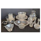 ML - Assorted Vintage Cut Glass & Crystal Set - Cake Plate 12 in diameter, 4 in high