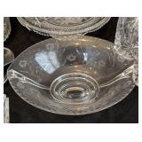 ML - Assorted Vintage Cut Glass & Crystal Set - Cake Plate 12 in diameter, 4 in high
