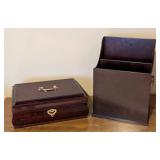 ML - Wood Magazine Holder & Wooden Box Set