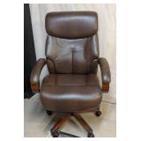 LS - Lane Leather Rolling Office Chair, Height-Adjustable