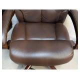 LS - Lane Leather Rolling Office Chair, Height-Adjustable