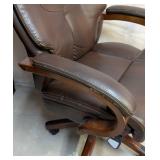 LS - Lane Leather Rolling Office Chair, Height-Adjustable