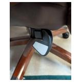 LS - Lane Leather Rolling Office Chair, Height-Adjustable