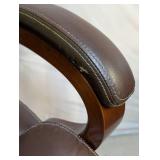 LS - Lane Leather Rolling Office Chair, Height-Adjustable