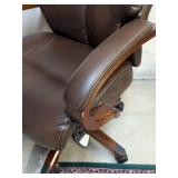 LS - Lane Leather Rolling Office Chair, Height-Adjustable