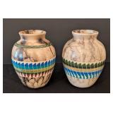 Pair of Horsehair Pottery Vases