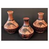 LR - Three Pueblo Pottery Vases including a Pueblo N. Sandia Jemez Pottery Vase