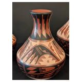 LR - Three Pueblo Pottery Vases including a Pueblo N. Sandia Jemez Pottery Vase
