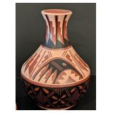 LR - Three Pueblo Pottery Vases including a Pueblo N. Sandia Jemez Pottery Vase