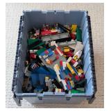 LR - LEGO Bricks Assortment Lot in Storage Bin - Mixed Colors & Parts
