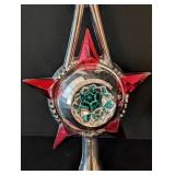 LS - Pair of Vintage Glass Christmas Tree Toppers - 11 Inches Tall