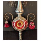 LS - Pair of Vintage Glass Christmas Tree Toppers - 11 Inches Tall