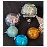 LS - Vintage Christmas Ornaments & Lights - Glass Balls, Angels, Birds & Santa