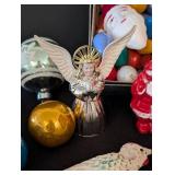 LS - Vintage Christmas Ornaments & Lights - Glass Balls, Angels, Birds & Santa